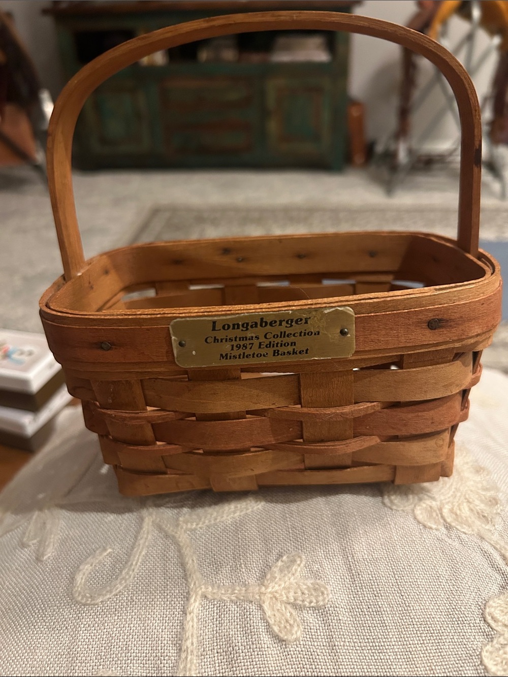 LONGABERGER Christmas Collection 1987 Edition Mistletoe Basket